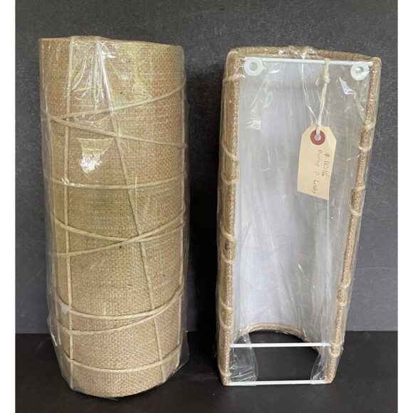 Pauline Libby Designer Sconce Natural Hemp Burlap Shade_ 14" x 5" x 5"_MSRP $375 - Picture 10 of 10